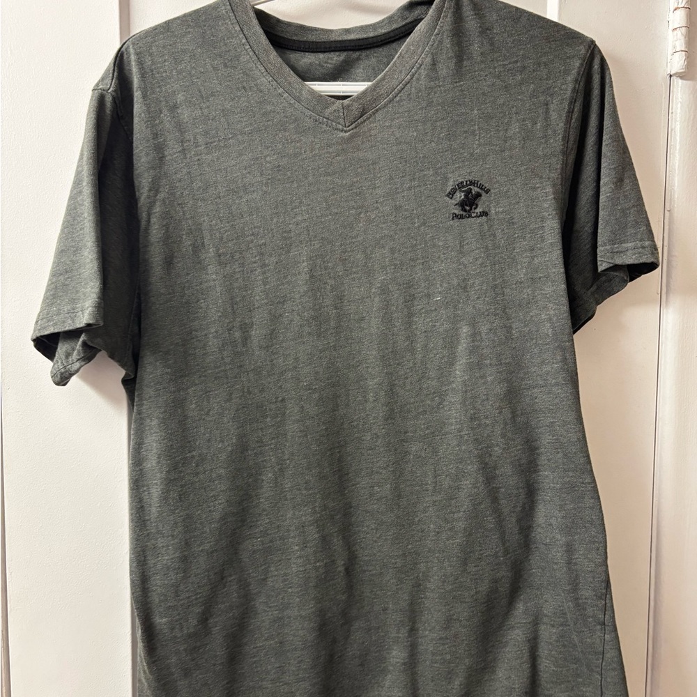 Beverly Hills Polo Club Dark Gray V-Neck T-Shirt